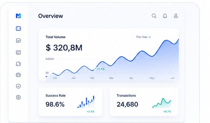 Payment platform overview dashboard mockup